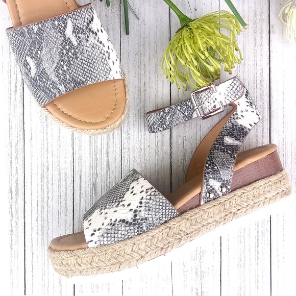 Shoes - New Snake Flatform Espadrille Platform Sandals